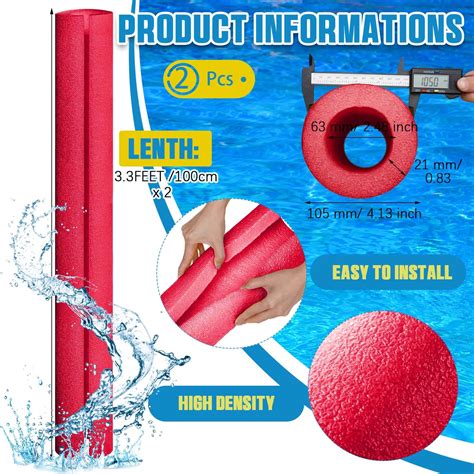 Hanaive 2 Pcs 40 Inch X 4 1 Inch Jumbo Pool Noodles Bulk Pool Noodles