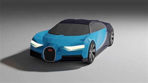 3D asset Low Poly Bugatti Chiron | CGTrader