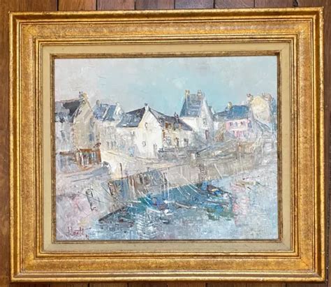 TABLEAU HST SIGNÉ Jean POULET LE port de Haliguen en Bretagne EUR 150