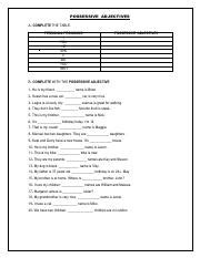 U3 S3 Trabajo Individual 3 Pdf POSSESSIVE ADJECTIVES A COMPLETE THE