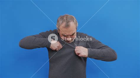 Mature Man Sniffing His Armpit Something Stinks Very Bad Bad Smells Concept Moment Stock