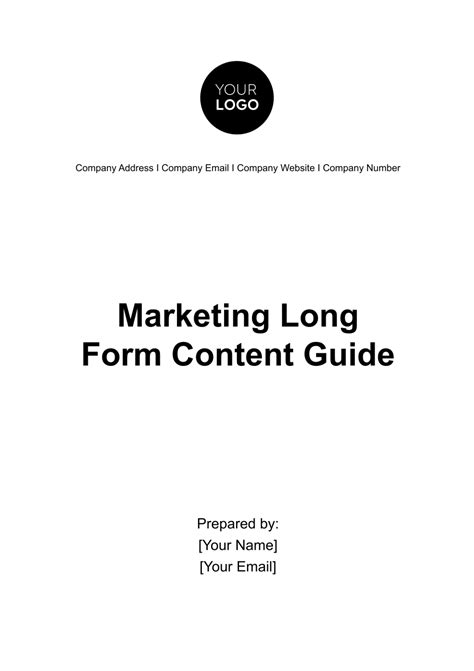 Free Marketing Long-form Content Guide Template to Edit Online