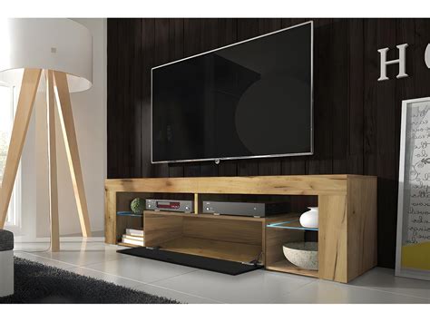 Meuble Tv Banc Tv Suspendu Cm Ch Ne Lancaster Noir Brillant