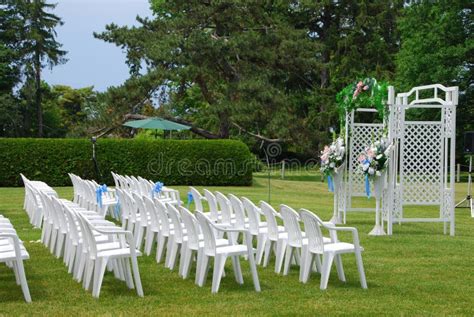 Outdoor Wedding setup stock photo. Image of lawn, flowers - 2634072