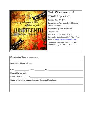 Fillable Online Juneteenthminnesota Twin Cities Juneteenth Parade