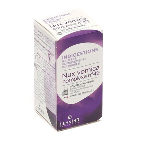 Nux Vomica Complexe n49 Lehning Nausées diarrhée vomissements