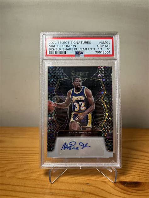 2022 Panini Select Magic Johnson 魔术师约翰逊 亲笔签名评级卡 Psa10分 完美品相 1of1 黑蛇纹脉冲 洛杉矶湖人 卡淘