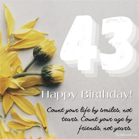 Happy 43rd Birthday Images and Wish Cards