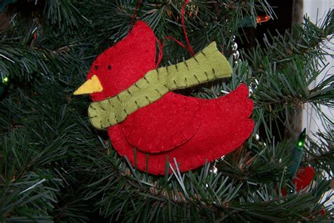 Cardinal Wool Felt Christmas Ornament 500 Via Etsy Felt