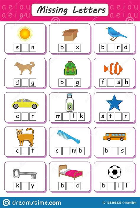 Phonics Missing Letter Worksheets