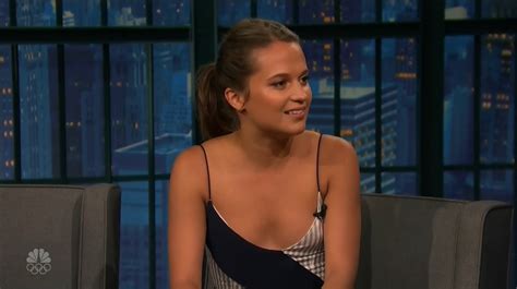 Naked Alicia Vikander In Late Night With Seth Meyers