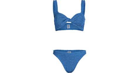 Hunza G Juno Twist Front Bikini Set In Blue Lyst