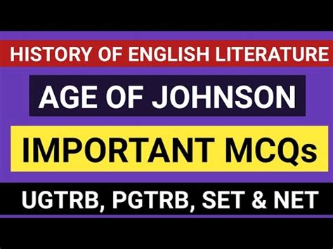 UG TRB ENGLISH 50 MCQs DAY 12 AGE OF JOHNSON Ugtrb Ugtrbenglish