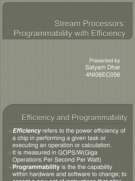 Stream Processors Seminar Pdf Parallel Computing Central