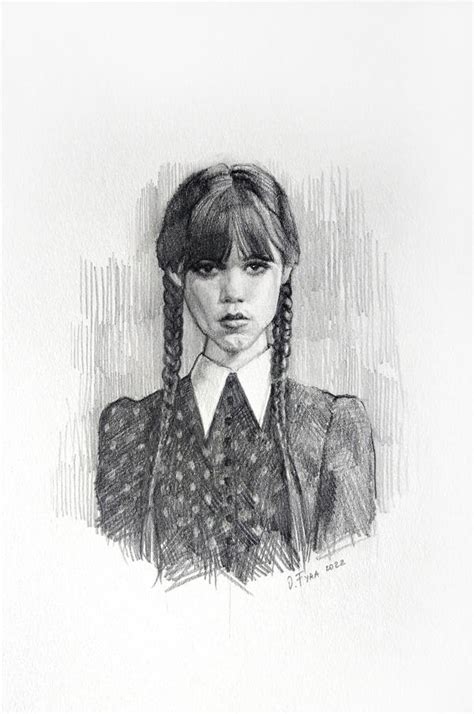 Wednesday Addams Drawing Sketch By Yellowsalamanderart On Deviantart