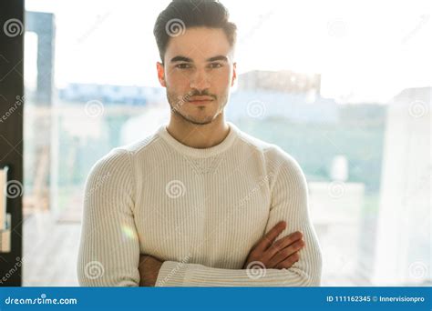 Young Handsome Man Standing With Crossed Arms Stock Image Image Of