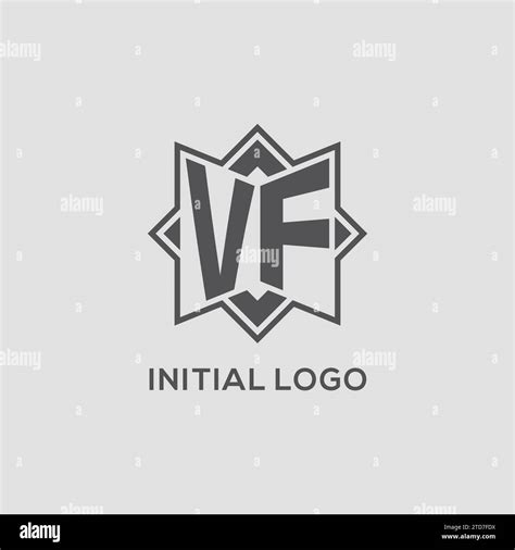 Monogram Vf Logo With Eight Point Star Style Design Vector Graphic