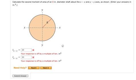 Solved Calculate The Second Moment Of Area Of An 8 In