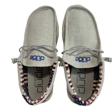 Hey Dude Wally Off White Patriotic Shoes 110060184 Me Gem