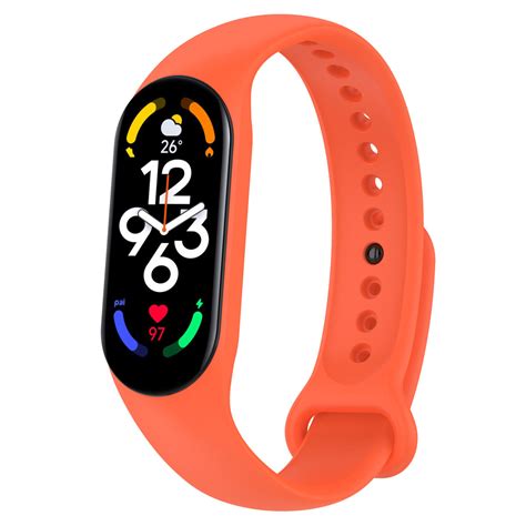 Opaska pasek silikonowy do Xiaomi Mi Band 5 6 7 Pomarańczowy