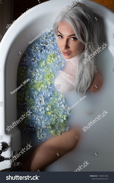 Beautiful Blonde Gorgeous Sexy Woman Milk Stock Photo Shutterstock