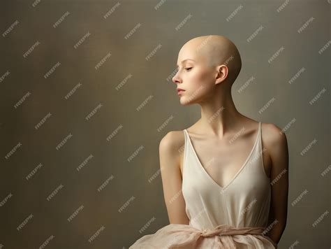 Premium Ai Image Portrait Of Caucasian Bald Girl Alopecia And Cancer