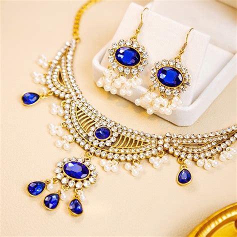 Vintage France Style Royal Blue Drop Pendant Wholesale Necklace ...