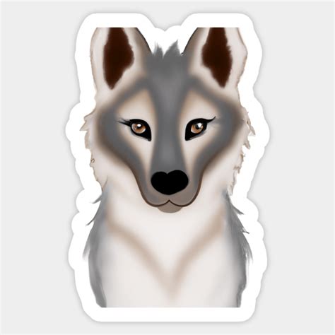 Cute Wolf Drawing Cute Wolf Sticker Teepublic