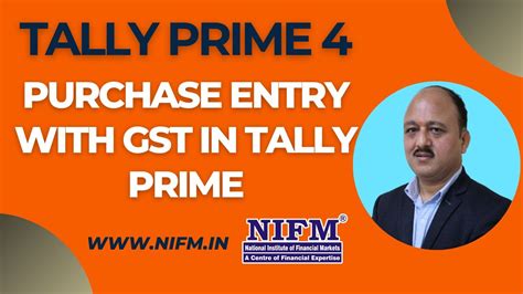 Tally Prime 4 Purchase Entry With GST In Tally Prime Purchase Bill