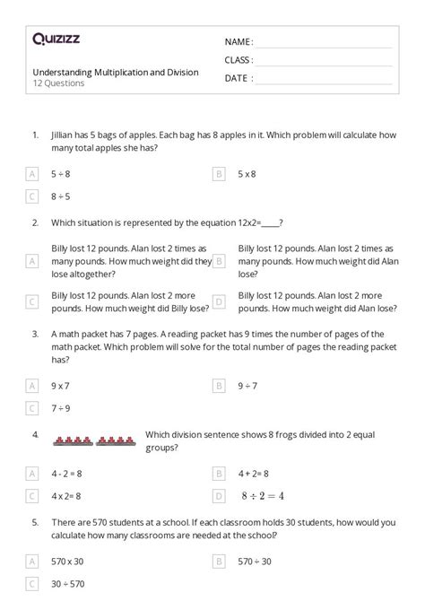 50 Multiplication As Equal Groups Worksheets For 7th Grade On Quizizz Free And Printable