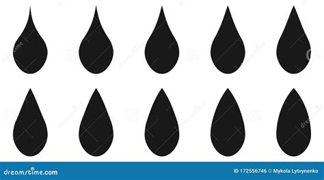 Set Logo Shape of Water Drop, Vector Template Various Shapes Oil Liquid ...