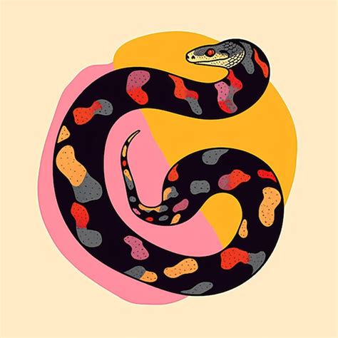 Premium Ai Image Colorful Python Snake Vector Illustration