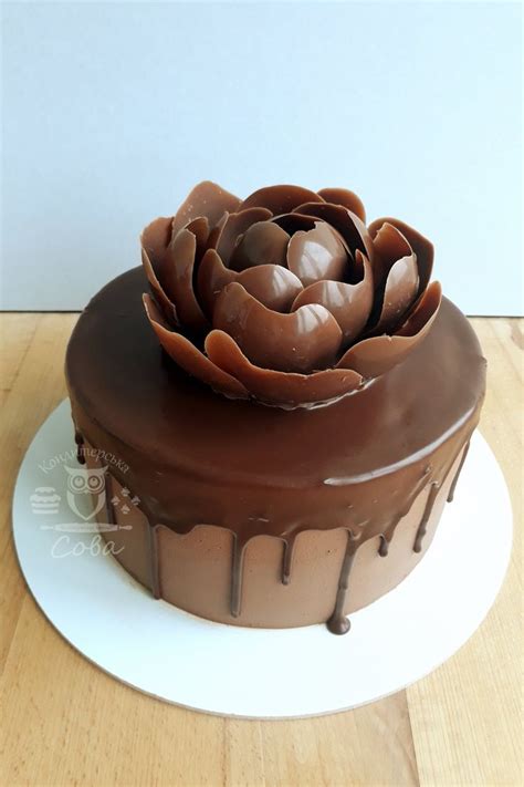 Торт з шоколадною квіткою | Cake decorating, Desserts, Cake
