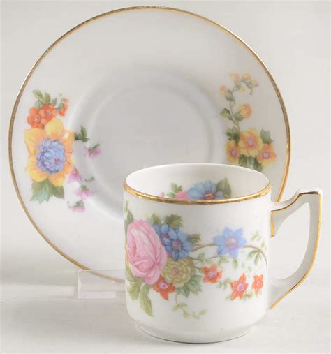 5748 White Background Flat Demitasse Cup Saucer Set By Epiag