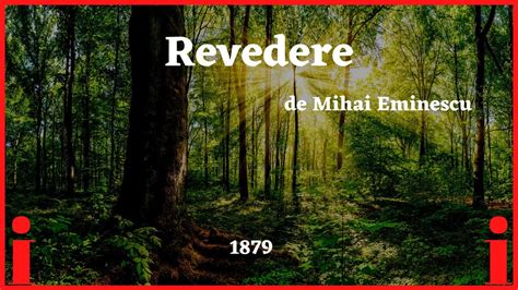 Revedere De Mihai Eminescu 1879 YouTube