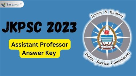 Jkpsc 2023 Assistant Professor Answer Key Out Official Pdf Here