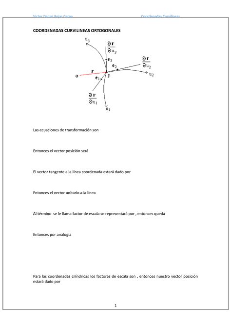 Coordenadas Curvilineas Ortogonales Victor Daniel Rojas Cerna