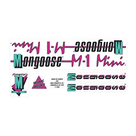 Mongoose 1988 M1 Mini Decal Set Old School Bmx