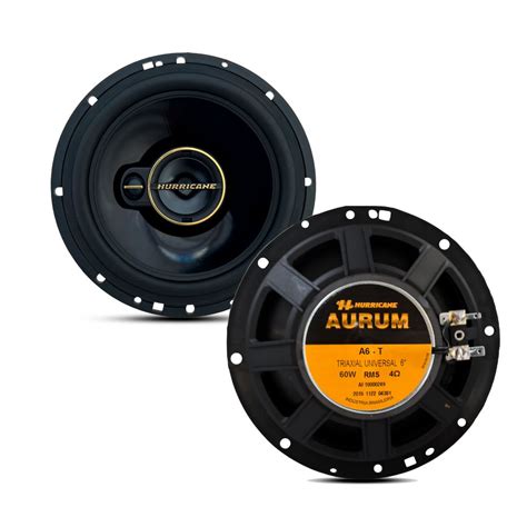 Kit Par Alto Falante Hurricane Triaxial Aurum 6 Pol 120w Rms