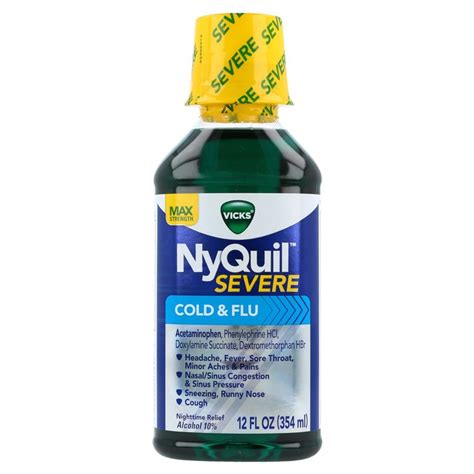 Vicks Nyquil Severe Cold And Flu Liquid 12 Oz Medshopexpress