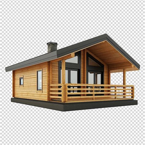 Cabane En Rondins Isol E Sur Un Fond Transparent Png Psd Premium