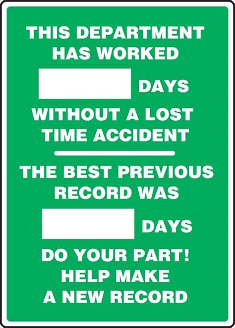 Easy To Use Dry Erase Safety Scoreboard Track Safe Days Safety Record 5s Product