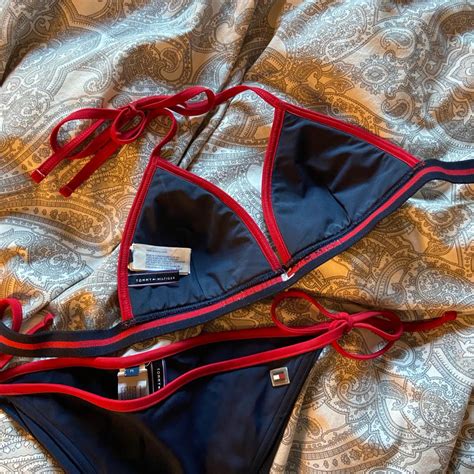 Marinblå Tommy Hilfiger Bikini Plick Second Hand