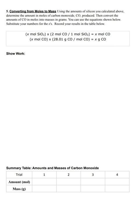 Solved Virtual Lab Determining The Limiting Reactant Problem