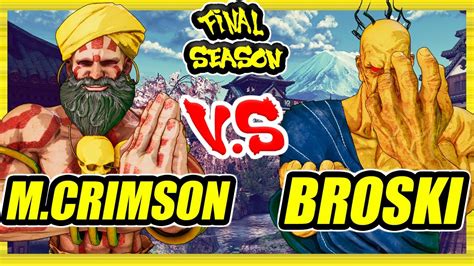 Sfv Ce Mister Crimson Dhalsim Vs Broski Oro Ranked Set Street