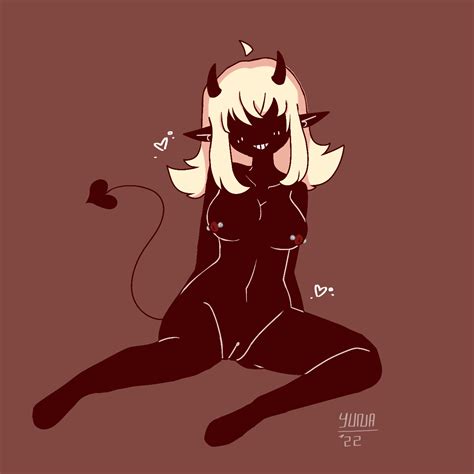 Rule 34 1girls Demon Girl Demondice Female Female Only Horns Long Ears Naked Solo Solo Female