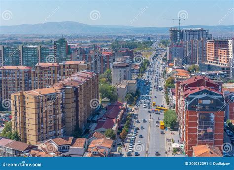 PRISHTINA, KOSOVO, SEPTEMBER 16, 2019: Aerial View of Bill Clinton ...