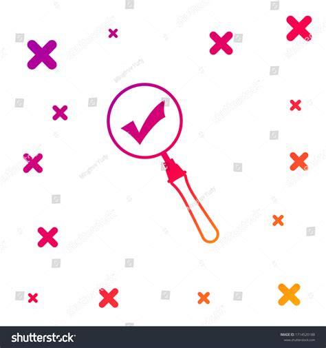 Color Magnifying Glass Check Mark Icon Stock Vector Royalty Free 1714520188 Shutterstock