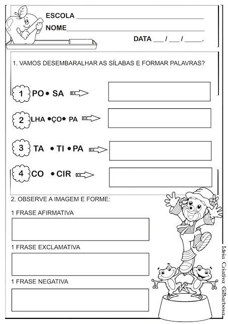 Lipitipi Atividades E Projetos Fundamental I Atividade Sílabas E