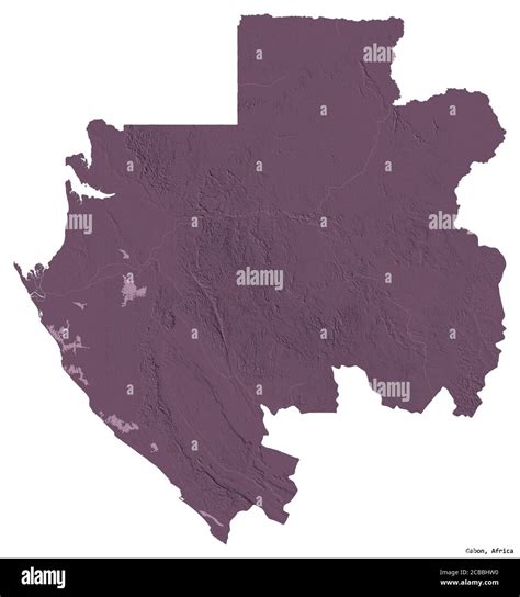 Forma De Gabón Con Su Capital Aislado Sobre Fondo Blanco Mapa De